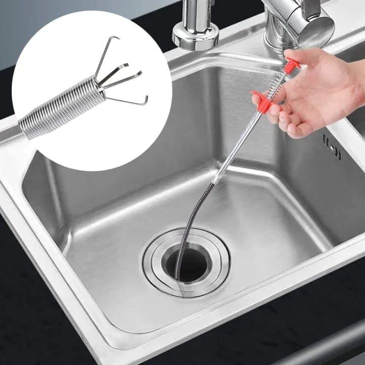 Stainless Steel Sink Wire Drain Cleaner | 60cm Spring Cleaning Stick - Image 3